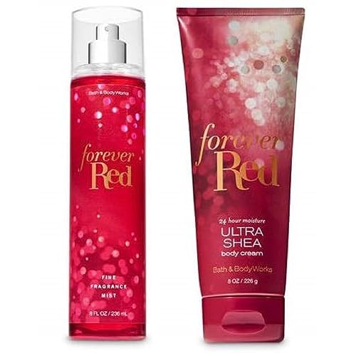 Bath & Body Works Forever Red Set - Fine Fragrance Mist and Ultra Shea Body Cream - Full Size - Packaging Varies