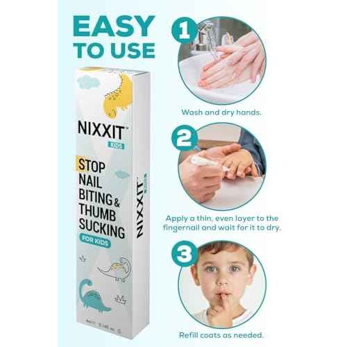 NIXXIT Nail Biting Prevention for Kids - Thumb Sucking Deterrent for Kids, Toddlers, Children - No Bite Nail Polish Pen - Bitter Taste - Safe & Effective Solution for Age 3+