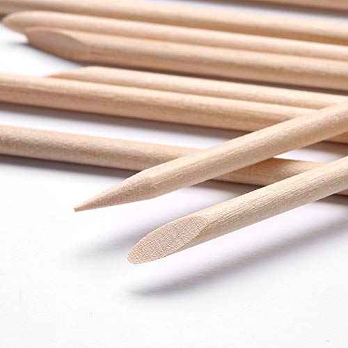 100 Pcs Orange Wood Nail Sticks Double Sided Multi Functional Cuticle Pusher Manicure Pedicure Tool for Manicure Pedicure