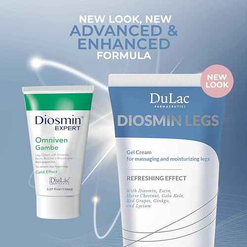 Dul?c - Diosmin Legs 5.07 Fl Oz - Varicose Veins Treatment for Legs, Gel Cream for Circulation and Spider Veins, Cooling Effect Diosmin and Horse Chestnut Cream for Leg Swelling Relief