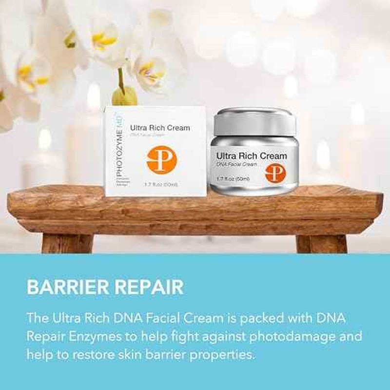 Photozyme Ultra Rich DNA Facial Cream - Hydrating Superfoods - with DNA Repair Enzymes, and Antioxidants - Helps Repair Photodamage and Dry Skin - for All Skin Types - 1.7 Fl Oz. / 50 ml