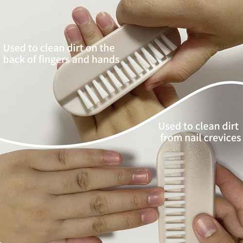Nail Brush for Cleaning Fingernails 2 Sided Hand Fingernail Scrub Brush with Soft Stiff Bristles Nail Cleaning Brush 4PCS Toes Cuticle Scrubber Clean Brush for Men Women Kids