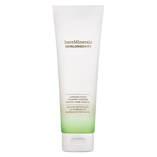 bareMinerals Skinlongevity Face Cleanser - Cream-to-Foam Makeup Remover | Gentle for All Skin Types, Strengthens Skin Barrier