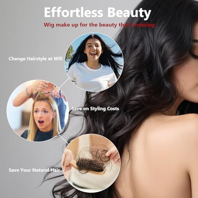 13x6 Lace Front Wig for Women, 30in Body Wave Synthetic Wig for Black Women with Elastic band, HD Lace Heat resistant Hair with Natural Density for Party Daliy, Trimmable, Natural Hairline Glueless