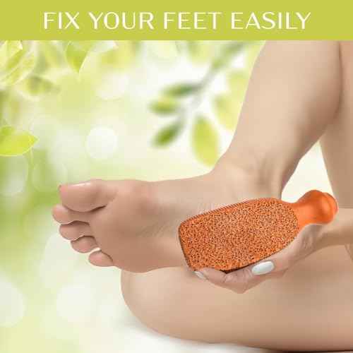 Pumice Stone for Feet - 2-Sided Terra Cotta Foot Scrubber, Professional Exfoliating Clay Stone for Feet Hands Body Care - Pumice Stone for Feet Callus Remover, Brown