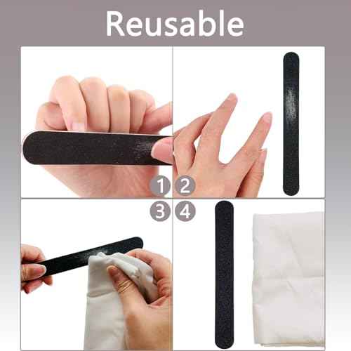 Nail File and Buffer Block, Professional Manicure Tools Kits, 100/180 Grit, Black Nail Pedicure File and Sanding Buffing Grinding Plisher File