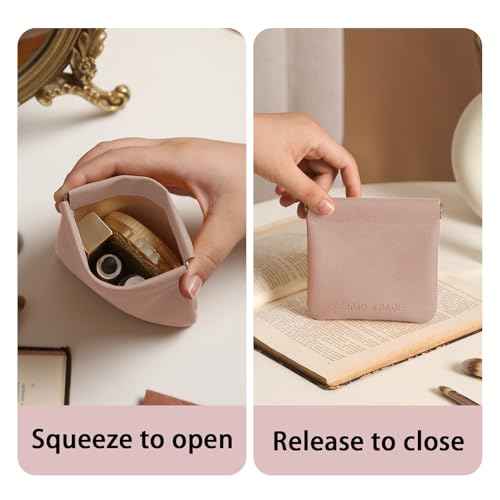 RIGHT AWAY 3 PCS Small Makeup Bag for Purse,Mini Cosmetic Organizer Make Up Bag for Women,Squeeze Coin Purse Pouch,Portable Tiny Makeup Pouches for Cosmetic Accessories,Lipstick, Jewelry, Card, Coins