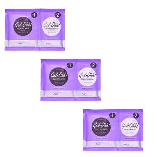 AVRYBEAUTY Gel-Ohh Jelly Spa Bath 3 Pack, Lavender Infused, Lavender Scented, Pedicure, Salon Services, Jelly Pedicure, Pedicure at Home, DIY Pedi