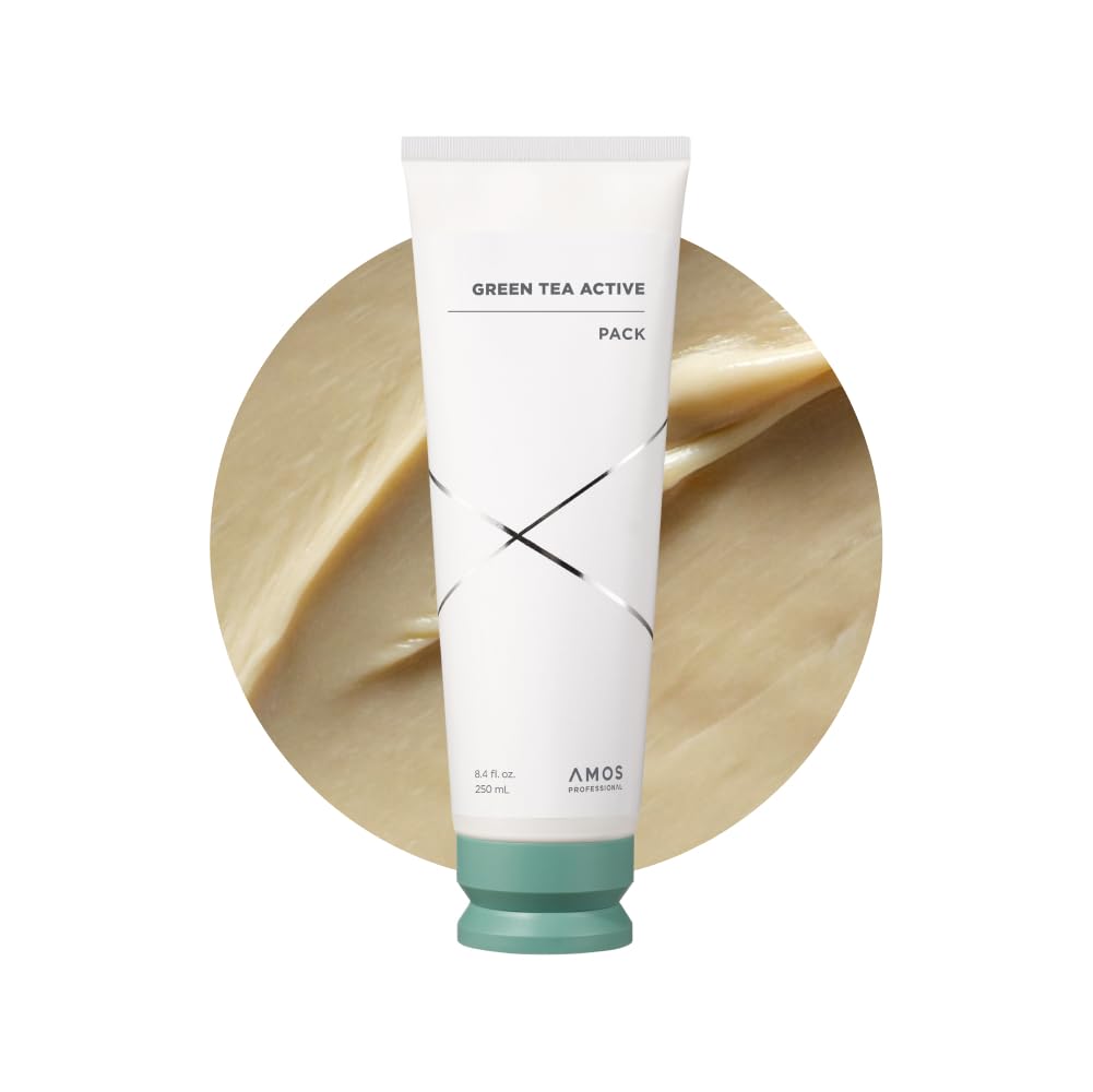 AMOS PROFESSIONAL Green Tea Active Hair & Scalp Pack l Anti-Aging for Fine, Thinning Hair | Moisturizing & Volumizing Hair, 8.4 fl. oz.