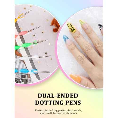 Nail Art Tools Set, Nail Stand for Press on Holder for Painting Nails, Nail Art Brushes, Liner Brushes, Nail Dotting Tool, Must Haves Design Tools for Nail Tech & Beginners Nail Art Supplies Kit