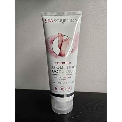 SpaScriptions Peppermint Exfoliating Foot Scrub with Peppermint, Coconut Oil, Alpha Hydroxy Acids (AHAs), Exfoliates, Purify, and Restores (10.5 oz)