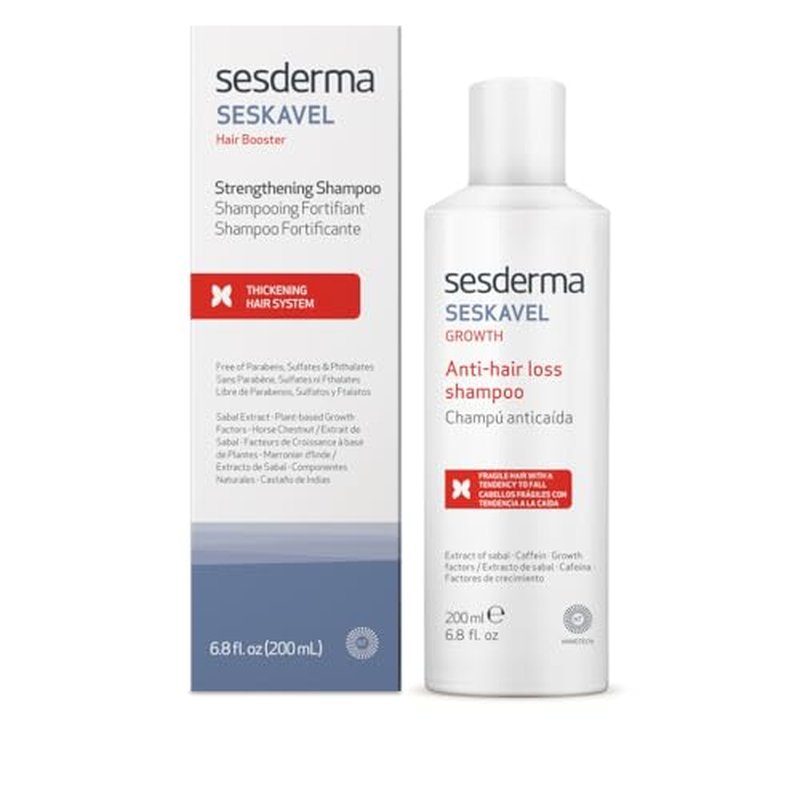 Sesderma SESKAVEL Strengthening Hair Shampoo for Thinning and Fragile Hair 6.8 fl. Oz