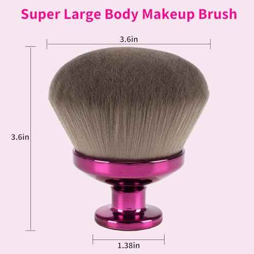 Super Large Body Kabuki Brush For Self Tanner, Leg Makeup, Bronzer Blend, 3.6In Width Round Head Kabuki Self Tanner Brush, With Soft Synthetic Hair Provides More Even Application