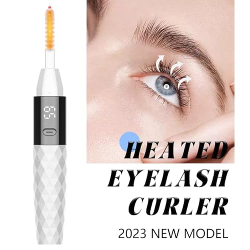 Heated Eyelash Curlers - Heated Lash Curler Best Seller Electric Eyelash Curler Rechargeable for 24H Long Lasting Natural Eyelashes, 4 Heating Modes, 8S Fast Heating, White