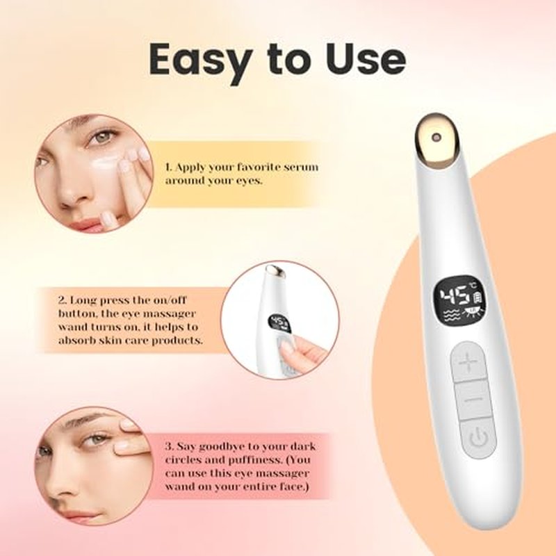 Eye Lift Wand, 3 Modes Eye Massager Wand, Eye Massager for Dry Eyes, Dark Circles and Puffiness, Eye Lifting Device for Fine Lines, Blue