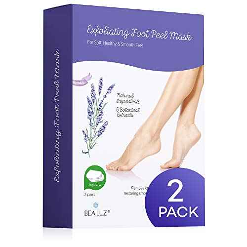 2 Pairs Foot Peel Mask Exfoliant for Soft Feet in 1-2 Weeks, Exfoliating Booties for Peeling Off Calluses & Dead Skin, For Men & Women Lavender by BEALUZ