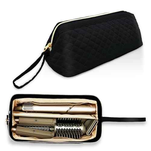 Hair Tools Travel Bag for Shark Flexstyle, Portable Shark Hair Dryer Case, Waterproof Dustproof Shockproof Flat Curling Iron Travel Organizer, Black