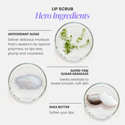 Wonderskin 3-in-1 Lip Scrub Exfoliator & Moisturizer, Lip Exfoliator Scrub, Hydrating Balm for Soft, Nourished, Flake-Free Lips with One-Step Prep, 0.10oz