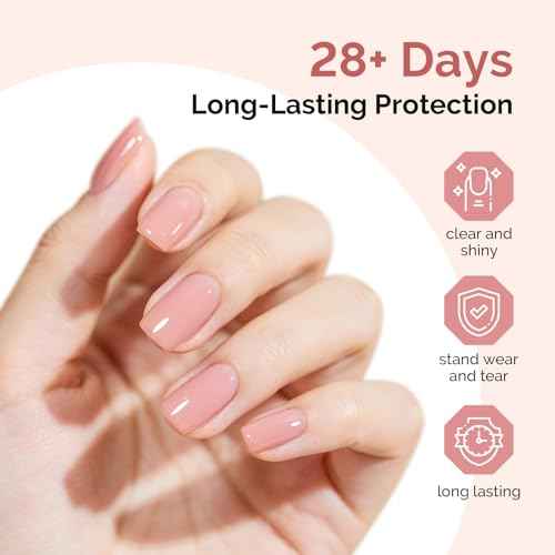 MelodySusie Top Coat Builder Gel Base Coat No Wipe Glossy Set Long Lasting Shine Finish Soak Off UV LED Nail Lamp Nail Polish Art Design Manicure Kit Perfect Gifts for Women Girls 3 Pcs 15ml Clear