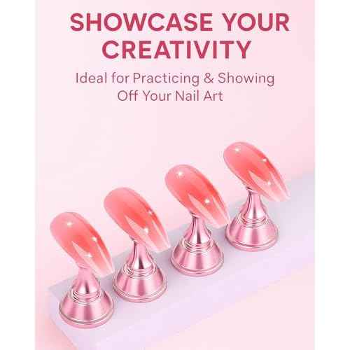 Nail Stand Set for Nail Art Practice & Display - Complete Acrylic Nail Holder Kit with Bonus Tweezers & Double-Sided Tape, False Nail & Press On Nail Practice Stand for Home DIY, Salon Use