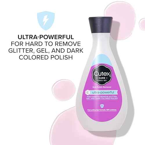 Cutex Gel Nail Polish Remover, Ultra-Powerful & Removes Glitter and Dark Colored Paints, Paraben Free, 6.76 Fl Oz