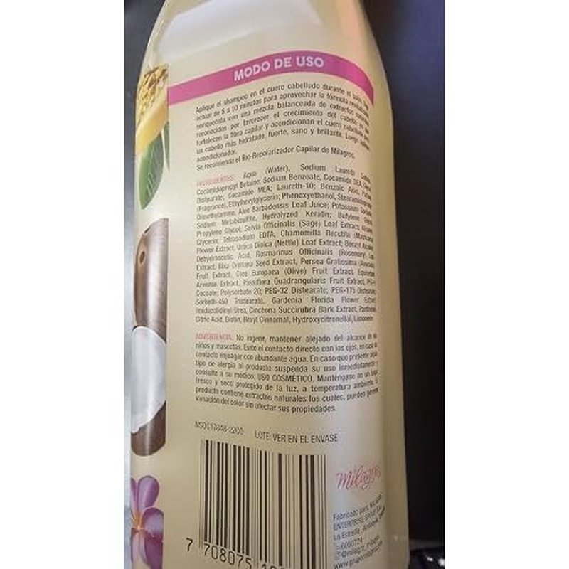 Milagros Shampoo Herbal & Tratamiento Biorepolarizador | Combate caida del cabello y promueve su crecimiento | Tratamiento de Colombia Milagros ideal para cabello muy danado