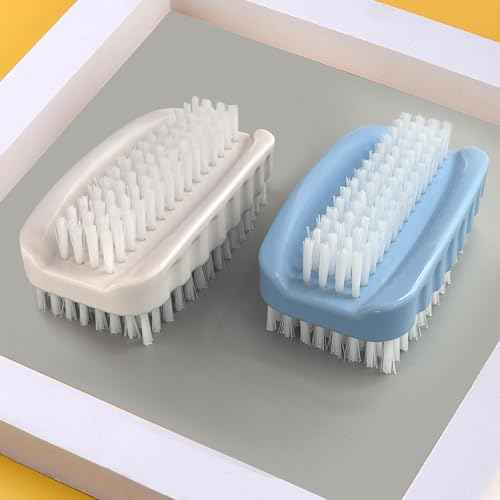 Nail Brush for Cleaning Fingernails Two Sided Hand Fingernail Scrub Brush Soft Stiff Nylon Bristles Nail Scrubber Brushes for Men Women Kids,2 PCS