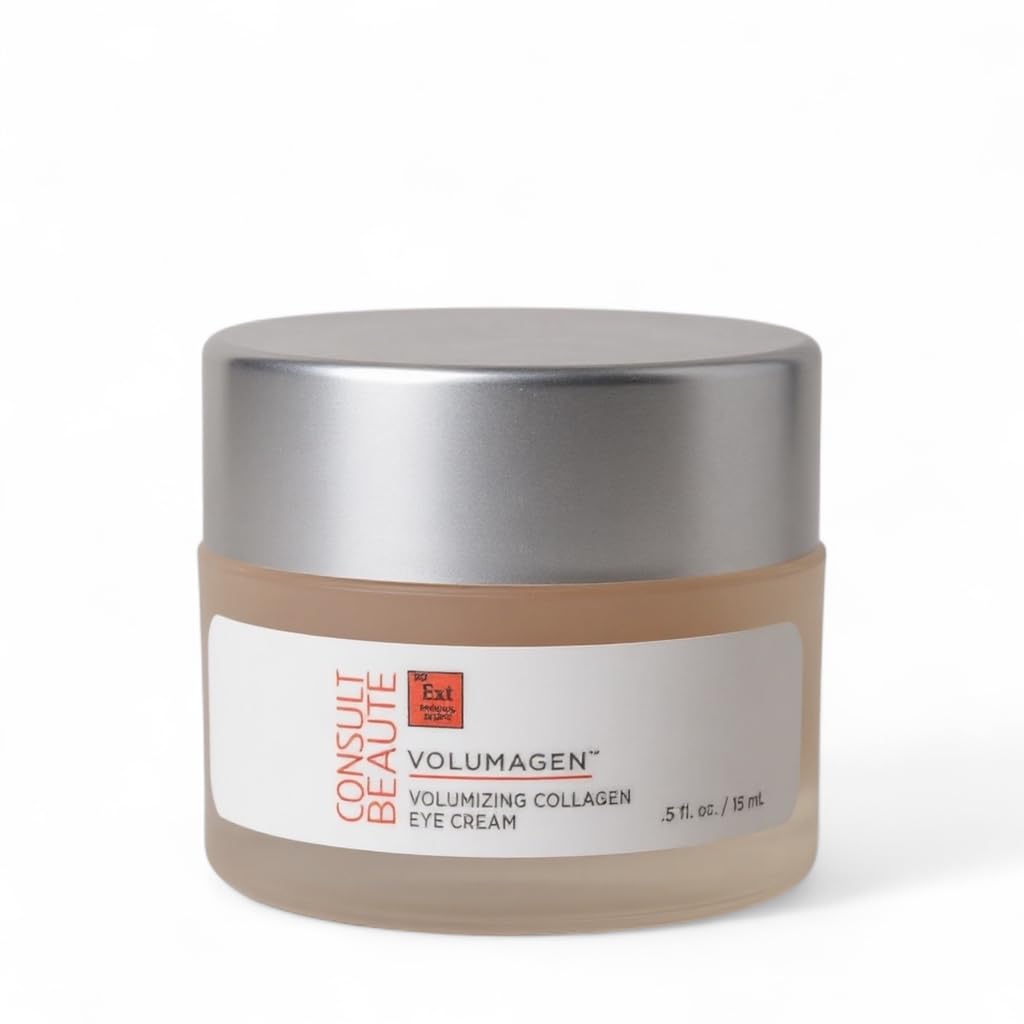 Consult Beaute VOLUMAGEN COLLAGEN EYE CREAM with Hyaluronic Acid, Hydrating, Skin Plumping - Targets Deep Under Eye Hollows, Visibly Smoothen Lines & Wrinkles 0.5 oz