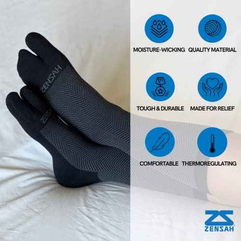 Zensah Bunion Ease Sock - Corrector Relief Sock for Bunions Women and Men - Toe Separator Sock Design