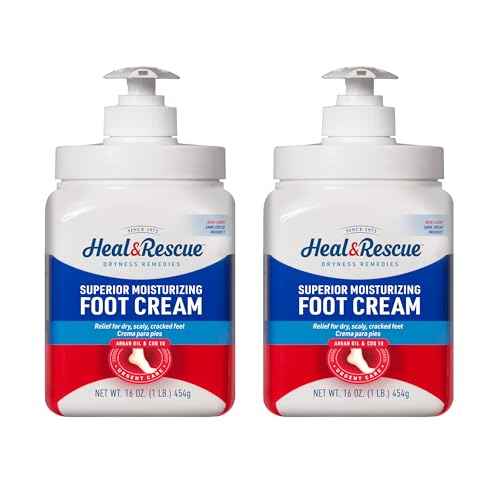Heal&Rescue Heel Rescue Foot Cream 16 Ounce Bottle, 2 Pack, for Cracked, Calloused or Chapped Skin