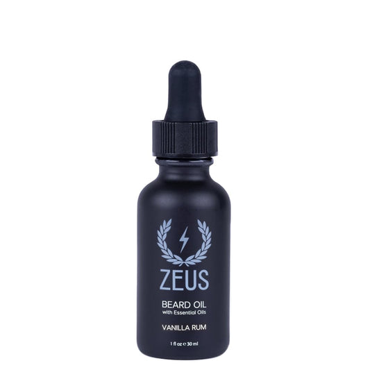 ZEUS Natural Beard Oil for Men, Premium Grooming Oil to Soften, Hydrate, Condition & Control Frizz in Beard and Mustache (Made in USA) Vanilla Rum