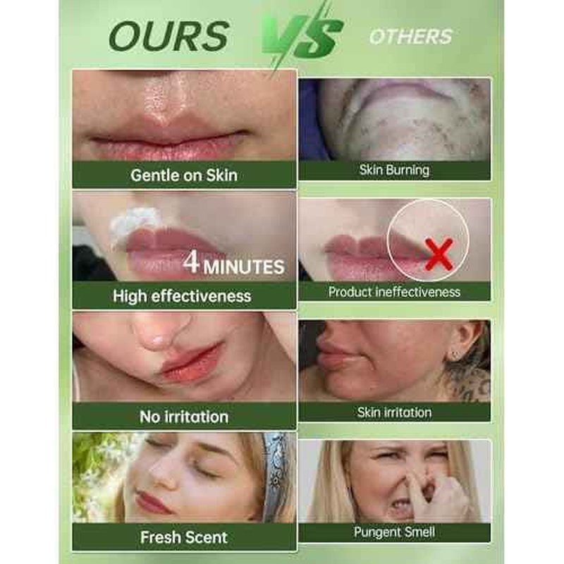 Painless Facial Hair Removal Cream for Women - Sensitive Skin 2-in-1 Kit with Soothing Cream | Upper Lip & Chin Hair Remover | At-Home Depilatory (4 Min, 7 Days Smooth),2.03 Fl Oz