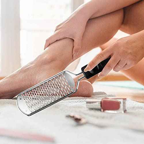 Pedicure Foot File - 2Pcs Stainless Steel Colossal Foot Rasp, Dead Skin Remover for Feet, Professional Pedicure Tools Washable and Reusable