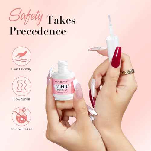 AZUREBEAUTY Dip Powder Liquid Set 15ml/0.5oz Nail Repair Cuticle Oil Multi-Purpose Dip Powder Base Top Coat with Activator, Bond, Cuticle Care for Dipping Kit, No Need Nail Lamp
