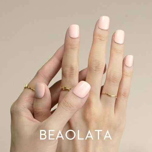 Nail Polish Strips, 32PCS Salon Quality Wraps, Long Lasting Gel Nail Stickers for Women Easy Apply& Remove (Sweet Pink)