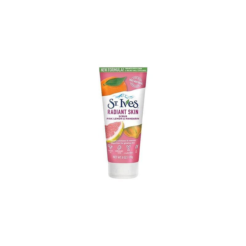 St. Ives Radiant Skin Face Scrub - Pink Lemon & Mandarin Orange | 6 oz Tube, Pack of 5