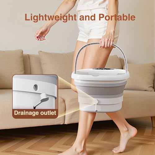 Electric Pedicure Foot Spa with Bubble and Heat,Collapsible Foot Soaking Tub with Remote Control,Pedicure Tools for Feet and Automatic Foot Massager,Foot Bath Soak Tub