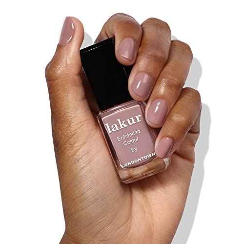 LONDONTOWN lakur Nail Polish - Chip-Resistant, Non-Toxic, Conditions & Hydrates Nails | Glossy Taupe Brown, Chai, .40 fl oz