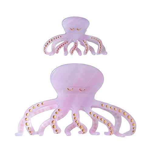 Octopus Claw Clip,Acetate Hair Clips,Small Claw Clips for Women,Pack of 2