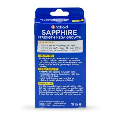 Nail-Aid Sapphire Strengthener & Mega Growth Treatment - Clear, 0.55 Fl Oz