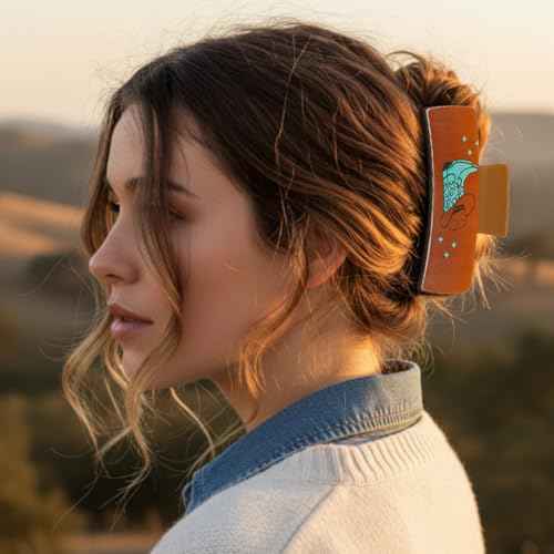 8 Pcs Christmas Western Leather Hair Claw Clips Bulk Cow Print Highland Cattle Hair Claw Clips Western Accessories Gifts for Women Country Cowgirl Stuff Xmas Accessories (Aesthetic Cowgirl)