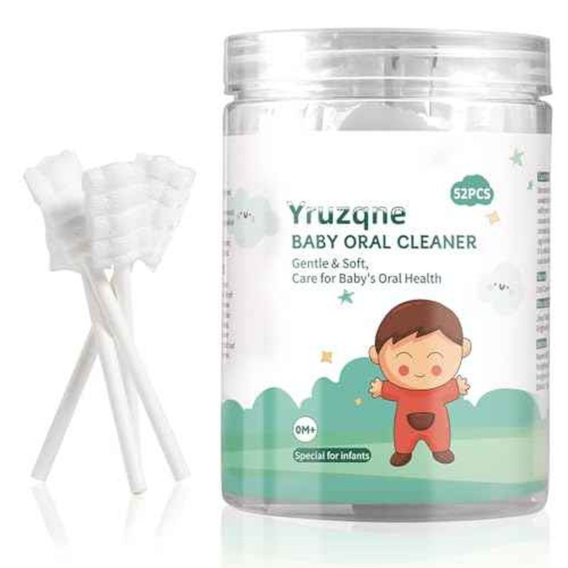 52Pcs Baby Tongue Cleaner, Disposable Baby Toothbrush Oral Cleaner, Infant Gum and Tooth Cleaning Stick for Newborns, Toddler Mouth Cleaner