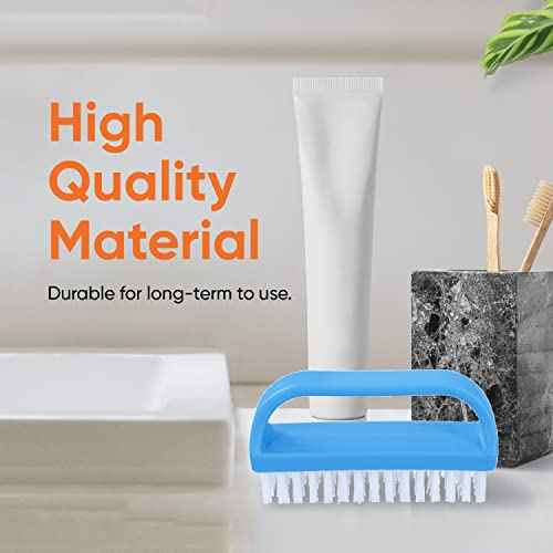 Superio Nail Scrubber Brush Nail Brush for Cleaning Fingernails Hand, and Toes, Small Scrub Brush Hand Scrubber Fingernail Brush Cleaner with Handle- Stiff Bristles, (3 Pack)