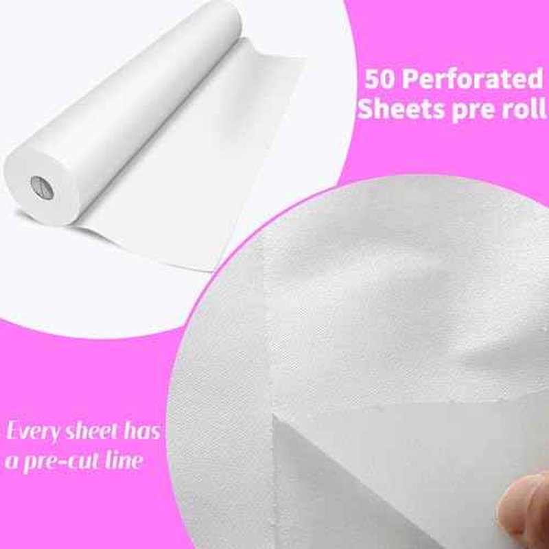 Disposable Massage Table Sheets 6 Rolls 30 g/m2 Waterproof Thick Non Woven Bed Sheets ,71 x 31.5 inches, 50 Sheets per Roll with Face Hole for Beauty Salon Hotels (6)