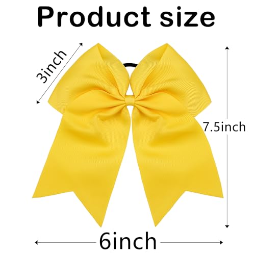 JOYOYO 20Pcs 8" Large Cheer Bows for Girls Ponytail Holder Grosgrain Ribbon Cheerleading Bows Elastic Hair Tie Bands for Baby Girls School College Teens Senior Cheerleader