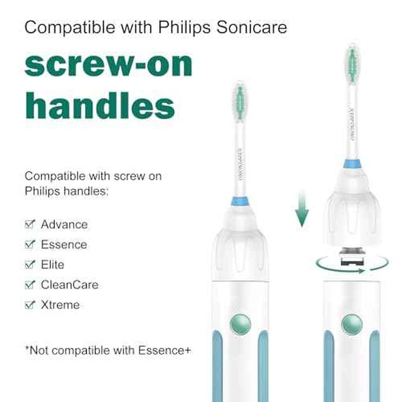 Replacement Toothbrush Heads for Philips Sonicare Replacement Brush Heads Medium Soft Dupont Bristles Electric Toothbrush Replacement Heads Fit E-Series Essence Xtreme Elite Advance, 4 Pack