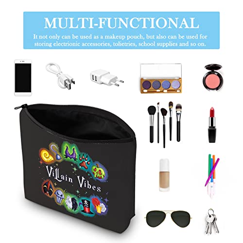 GJTIM Villains Inspired Gift Villain Lover Gift Villain Vibes Makeup Bag With Zipper Halloween Evil Cosmetic Bag Villain Witch Survival Kit (Villain Vibes Bag)