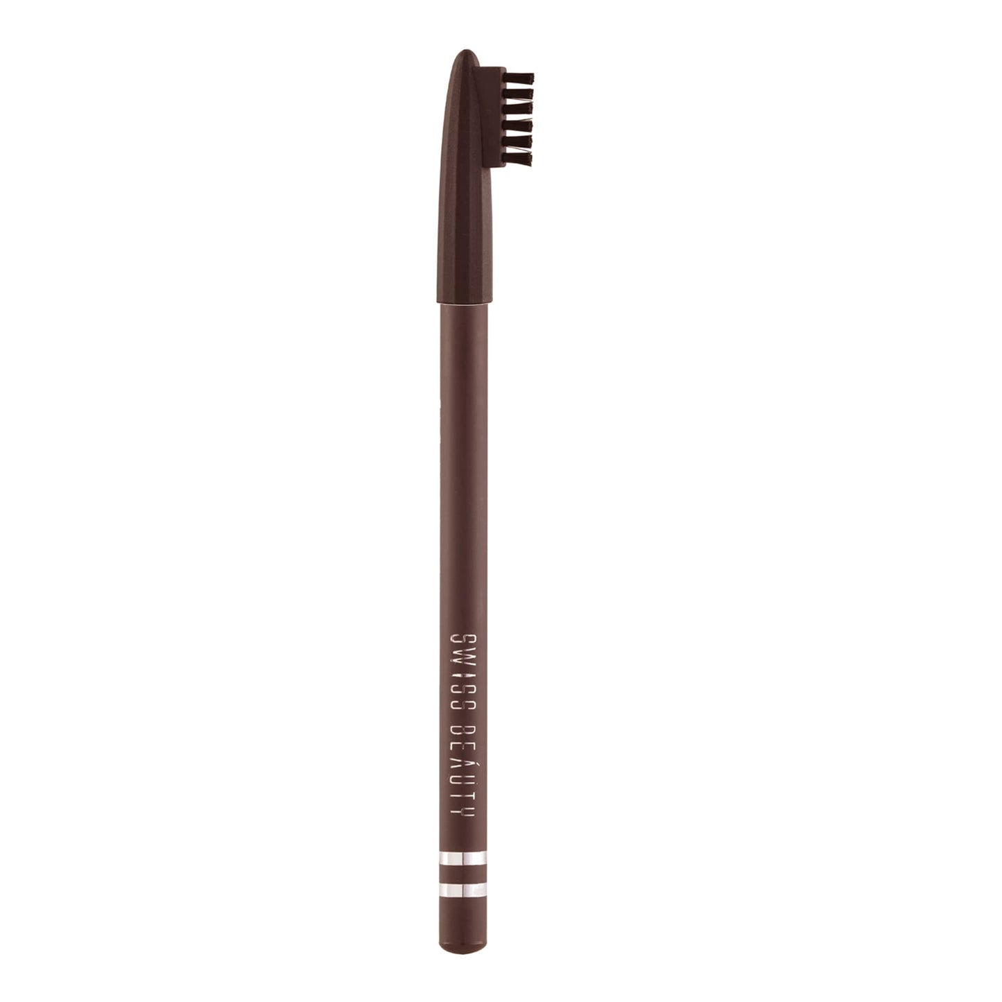 Swiss Beauty Waterproof Eyebrow Pencil With Brush | Smudge Proof Eyebrow Definer Pencil | Shade - 02 Dark Brown, 1.5G|