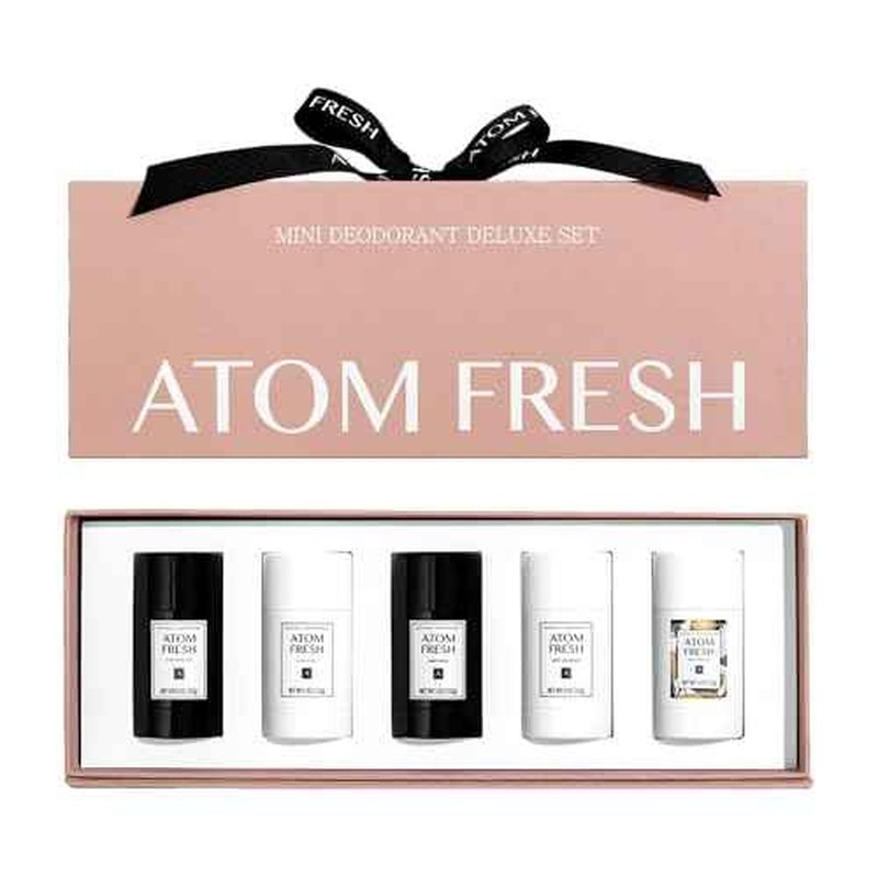 Atom Fresh Mini Deodorant Travel Size for Women - 5 Pack, Aluminum & Baking Soda Free, 72 Hour Odor Protection with Amino Acids