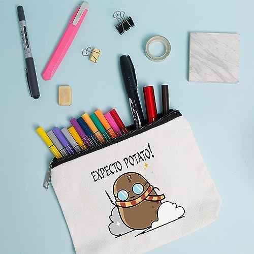 WZJHCL Magic World Makeup Pouch Bag Magic Movie Fans Gift Expecto Potatoes Cosmetic Kit Bag Potato With Magic Wand Storage Pouch Bag (Potato)